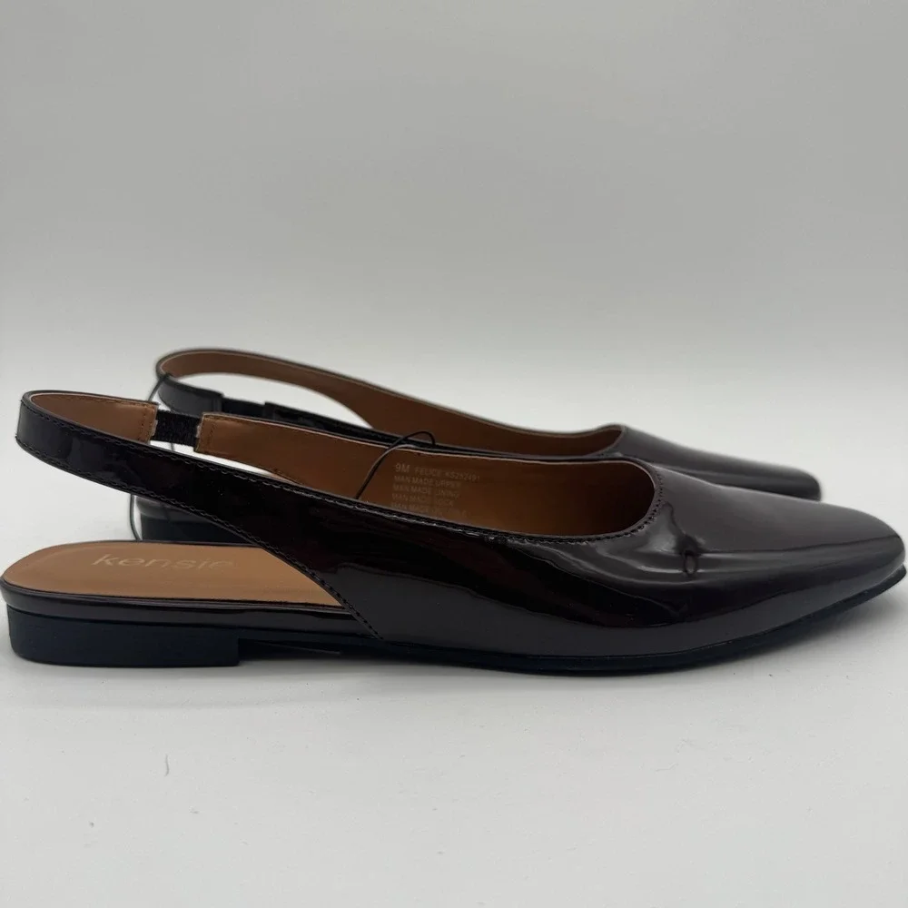 Kensie‎ Women's Size 9 Red Felice Slingback Flats Patent Shoes